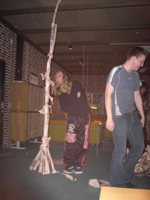 Vinder tårnet, lidt højere end både Mia og Anders
