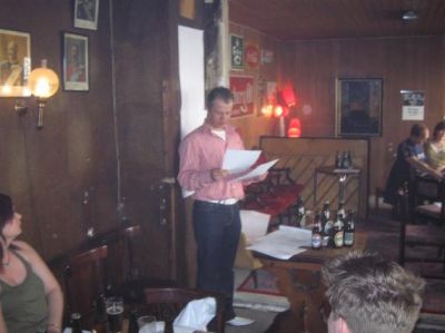 I præsidentens fraværd, holdt Kaufmann beretning
