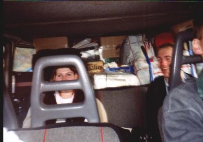 Så er vi på vej i bilen, torsdag eftermiddag
