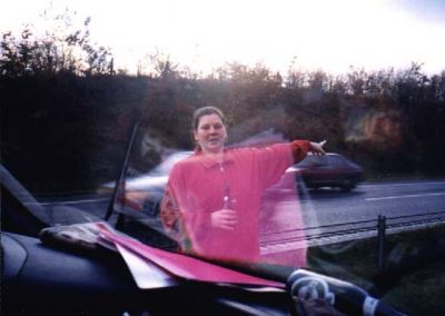 Torsdag, vi er på vej til Horsens, og Signe viser vej på Motorvejen
